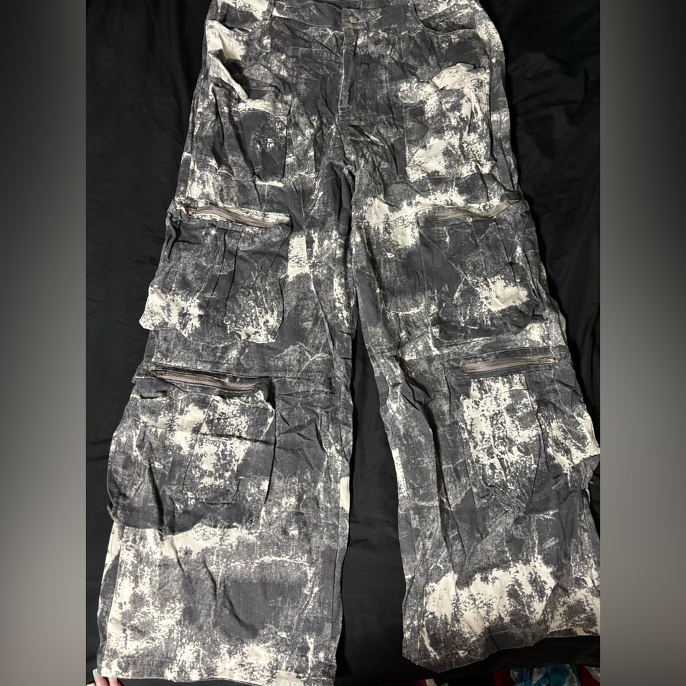 Stylish Black and White Cargo Pants